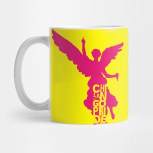Chilango Pride / Orgullo Chilango Logo Version 2 with Attitude Pink Yellow Mug